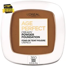 L’Oréal Paris Age Perfect Creamy Powder Foundation Compact, 360 Sienna, 0.31 Oun