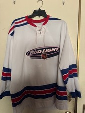 RARE BUDWEISER BUD LIGHT NHL BEER LEAGUE JERSEY XXL MADE IN CANADA NY RANGERS
