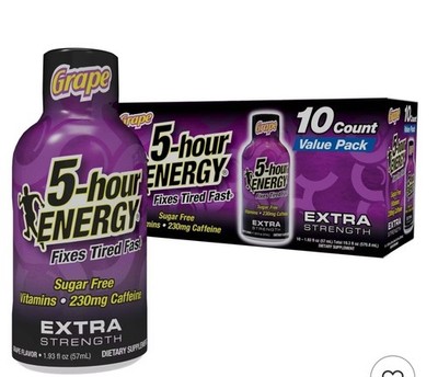 5 Hour Energy Shots - Extra Strength, Grape, 1.93 fl oz, 10 pk