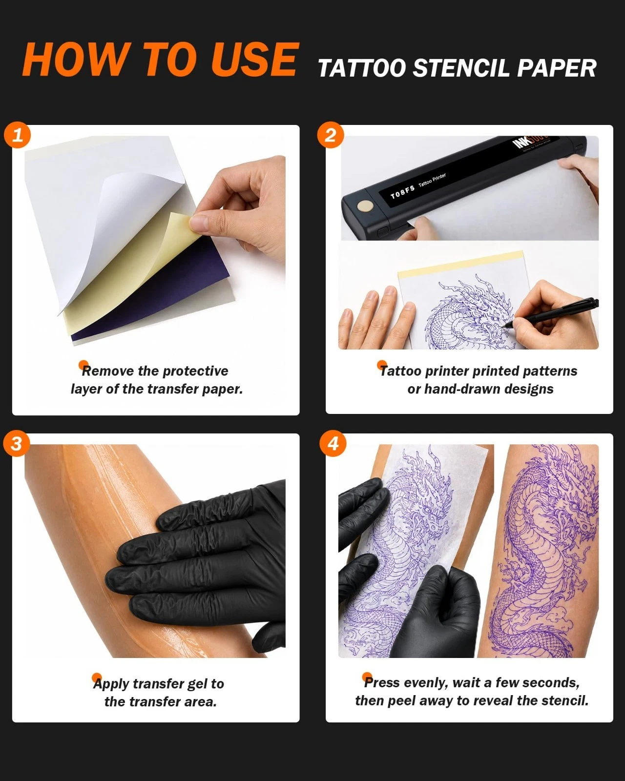 Tattoo Transfer Paper A4 Size - 100 Sheets, Professional Quality, Easy to Use image 5