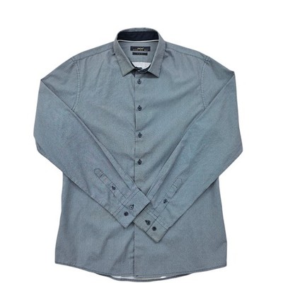 Celio hellblaues Slim Fit Hemd Größe 15 Mikropunkte N15[1][2]