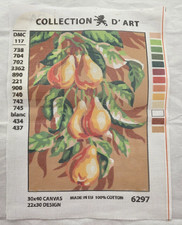 Collection D'Art Needlepoint Canvas Pears Fruit