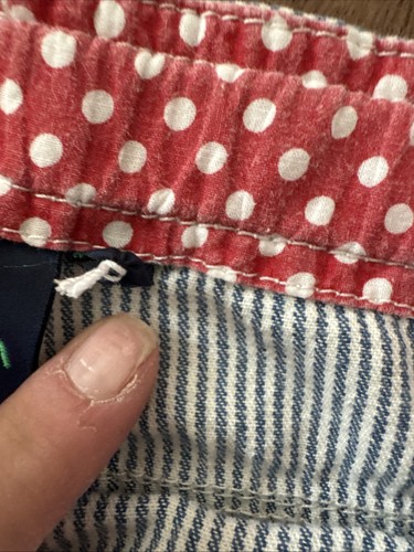 Mini Boden Blue White Striped Wide Leg 100% Cotton Capri Jean Girls Pants Sz 10 - Picture 6 of 11