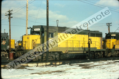 Original Dia Chicago & Northwestern CNW 820 EMD GP30 Proviso ILL 2-9-73 (BP)