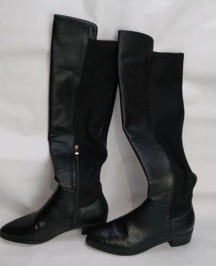 Billini Milani Knee High Boots Size 5 In Black Synthetic Leather Equestrian - image 3 of 4