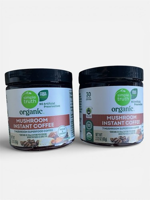 #ad Organic Mushroom Coffee Simple Truth Instant Mix Powder Lot Of 2 $19.99