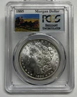 1885 Morgan Silver Dollar $1 BU Brilliant Uncirculated PCGS Stage Coach Holder