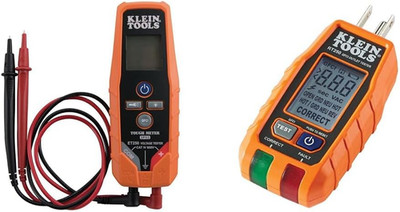 ET250 Voltage Meter & RT250 GFCI Outlet Tester Bundle with LCD Display
