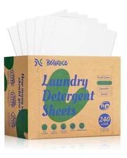 Laundry Detergent Sheets. 240 Loads. Eco Friendly, Unscented Scent