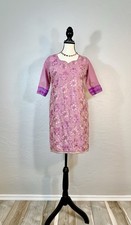 Pink Lavender Indian Kurta Kurti Women  s Tunic Top With Sequins