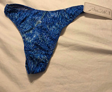 Vintage NWT Ren  Rof  Lingerie Blue Thong Women  s Size Large Poly Spandex