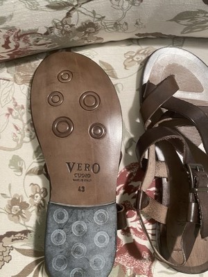 Italian Sandals Mens Brown Genuine Leather Handmade Vero Cuoio
