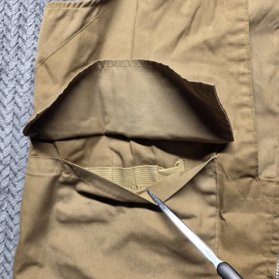 Vintage Wolfe’s Hunting Vest Canvas Corduroy Brown Talon Zip Shell Loops Mens XL - Image 4 of 4