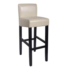 NEW! MODERN WOOD/LEATHER BARSTOOL - 32" CONTEMPORARY BAR/COUNTER STOOL -BROOKLYN