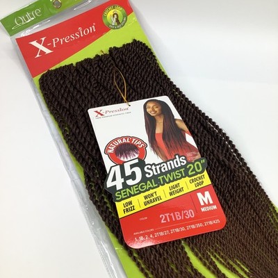 Outre X-Pression Natural Tips Senegal Twist 20'' Crochet Hair Extensions 2T1B/30