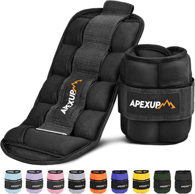 10Lbs Pair Adjustable Ankle Weights, Modular Leg Weight Straps for Exercise