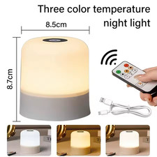 TOUCH SENSOR NIGHT LIGHT LED BEDSIDE DESK TABLE LAMP DIMMABLE USB RECHARGEABLE