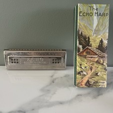 M. HONER The ECHO Harp HARMONICA 55/80 M 2 Key C/G - 6 inch Original Box Vintage