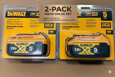 #ad 2 Pack DEWALT DCB205 20V Max XR 5.0Ah Lithium Ion Battery New In Pack US SHIP $70.85