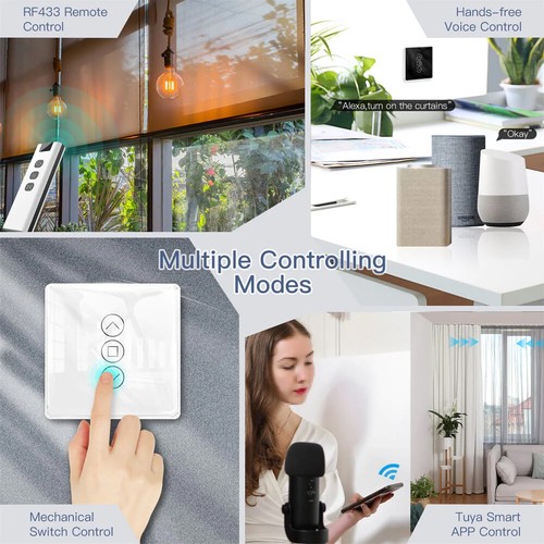 RF Smart TouchScreen Curtain Switch Roller Shutters Tuya APP Control For Alexa LCD - Picture 16 of 35