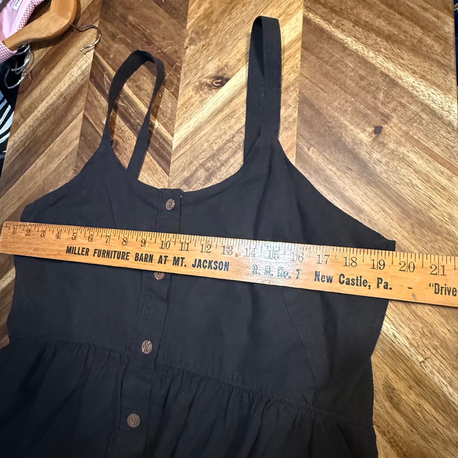 Patagonia Womens Garden Island Dress Black Button Front Midi Size L thumbnail 5