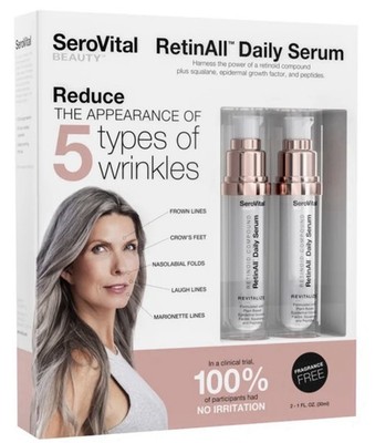 Face Serum SeroVital RetinAll Daily Advanced For Dry Wrinkled Winter Skin 2pk