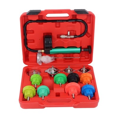 14Pcs Radiator Pump Pressure Leak Tester Detector Coolant System Test Tool Kit