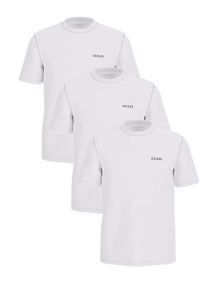 Guess Herren T-Shirt hellweiß 3er Pack | Bio Baumwolle Regular Fit