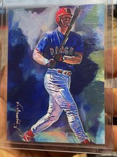 🥎 RUSTY GREER Art Card Limited 8/50 Edward Vela Signed Texas Rangers 10th 2020