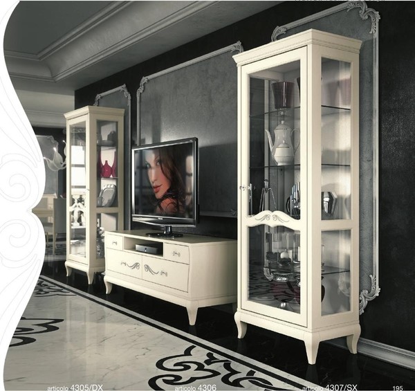 Wohnzimmer Vitrine Rtv Vitrine Tv Modern Holz MöBel Schrank Stil Set Neu 3Tlg.-image