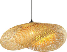 Boho Lampadario Cucina - Cappello Creatività E27 Camera Da Letto Rattan Paglia L