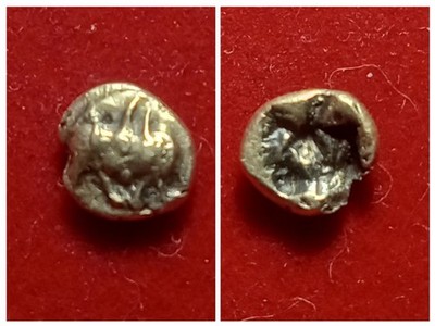 IONIA, Uncertain. c 6thc BC. Electrum 1/24 Stater Bull head reverted Incuse