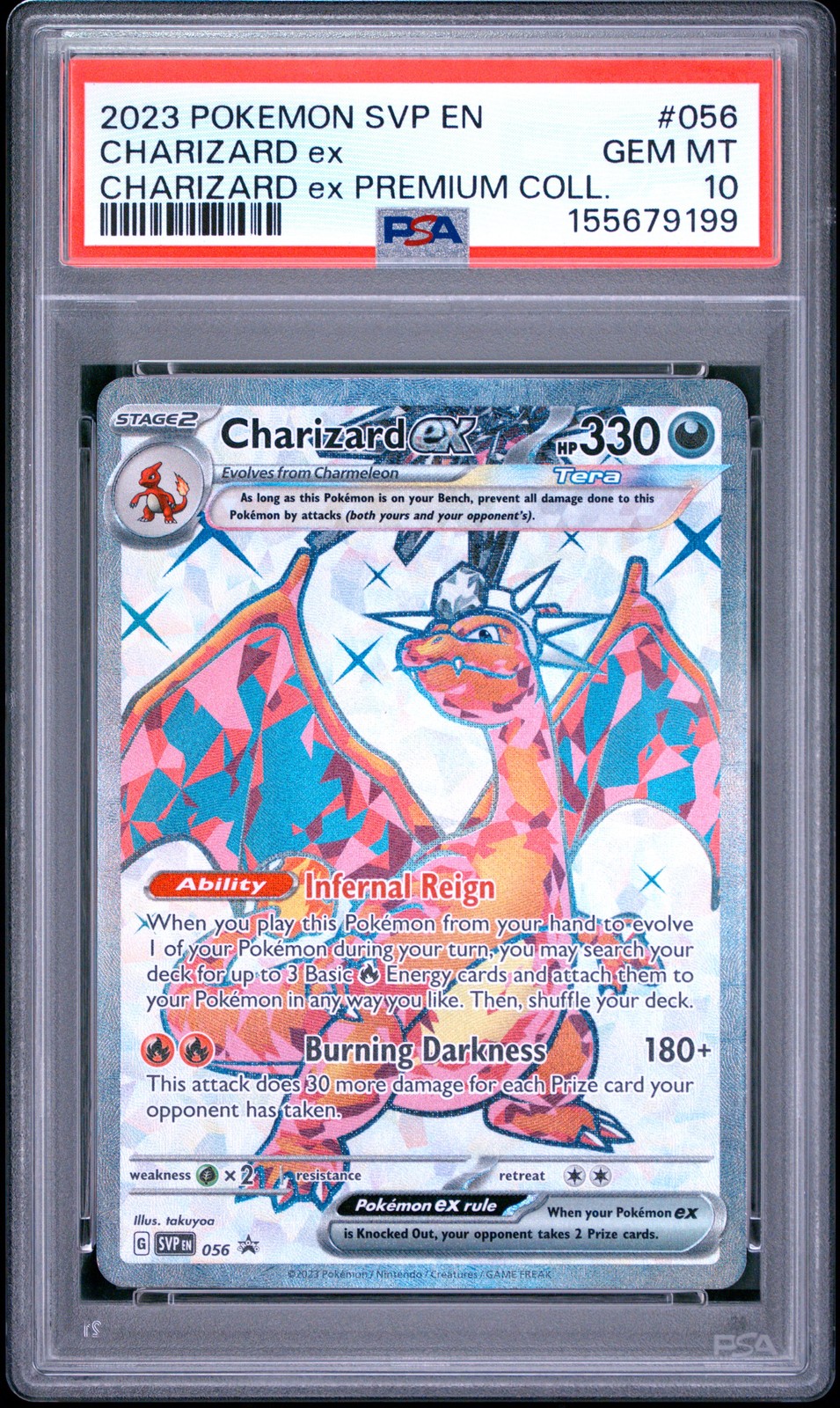 2023 POKEMON SVP EN-SV BLACK STAR PROMO #056 CHARIZARD EX PSA 10