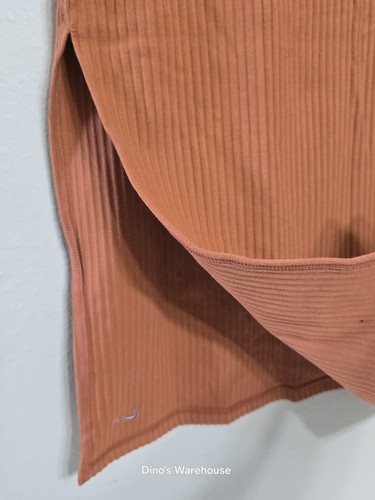 Nike Sportswear Chill Rib Slim Midi Skirt Size S Burnt Sunrise Orange FQ1636-825 - Picture 4 of 10