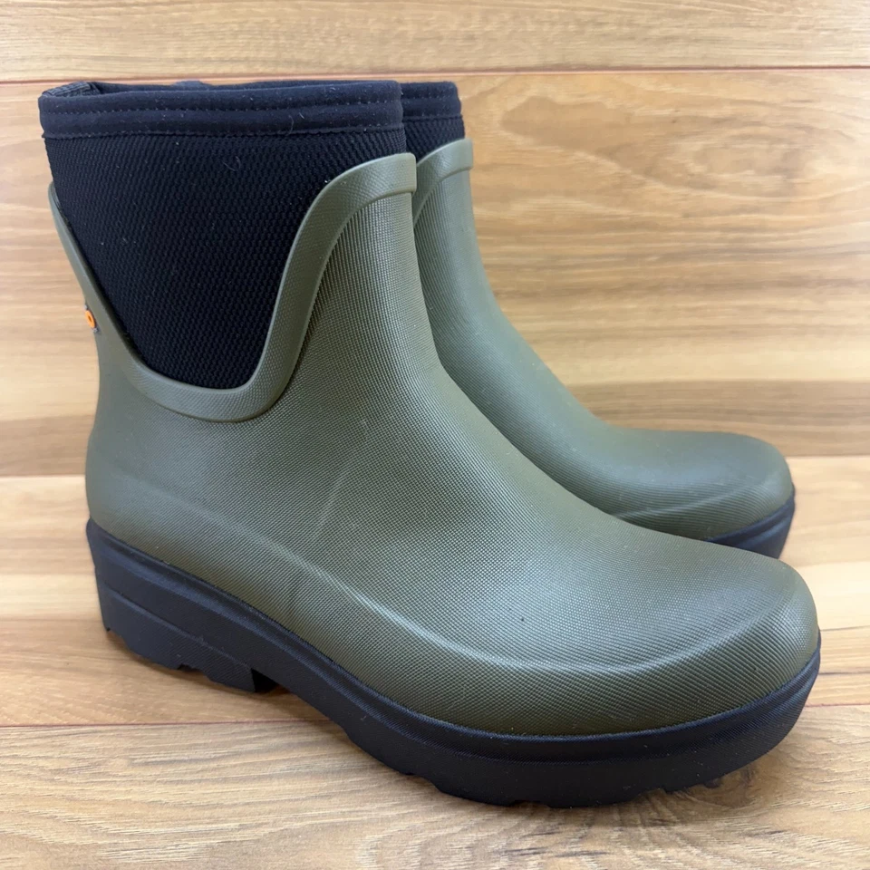 BOGS Hazel Chelsea Botas Mujer 8 EU 39 Negro Oliva Impermeable Cuña Foto 2 de 4