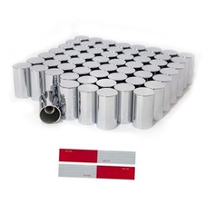 60Pcs 33mm Lug Nut Covers Chrome, Semi Trucks Lug Nut Covers ABS Cylinder-60Pcs