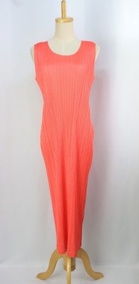 PLEATS PLEASE Pink Sleeveless Side Zip Dress ISSEY MIYAKE 194 9807