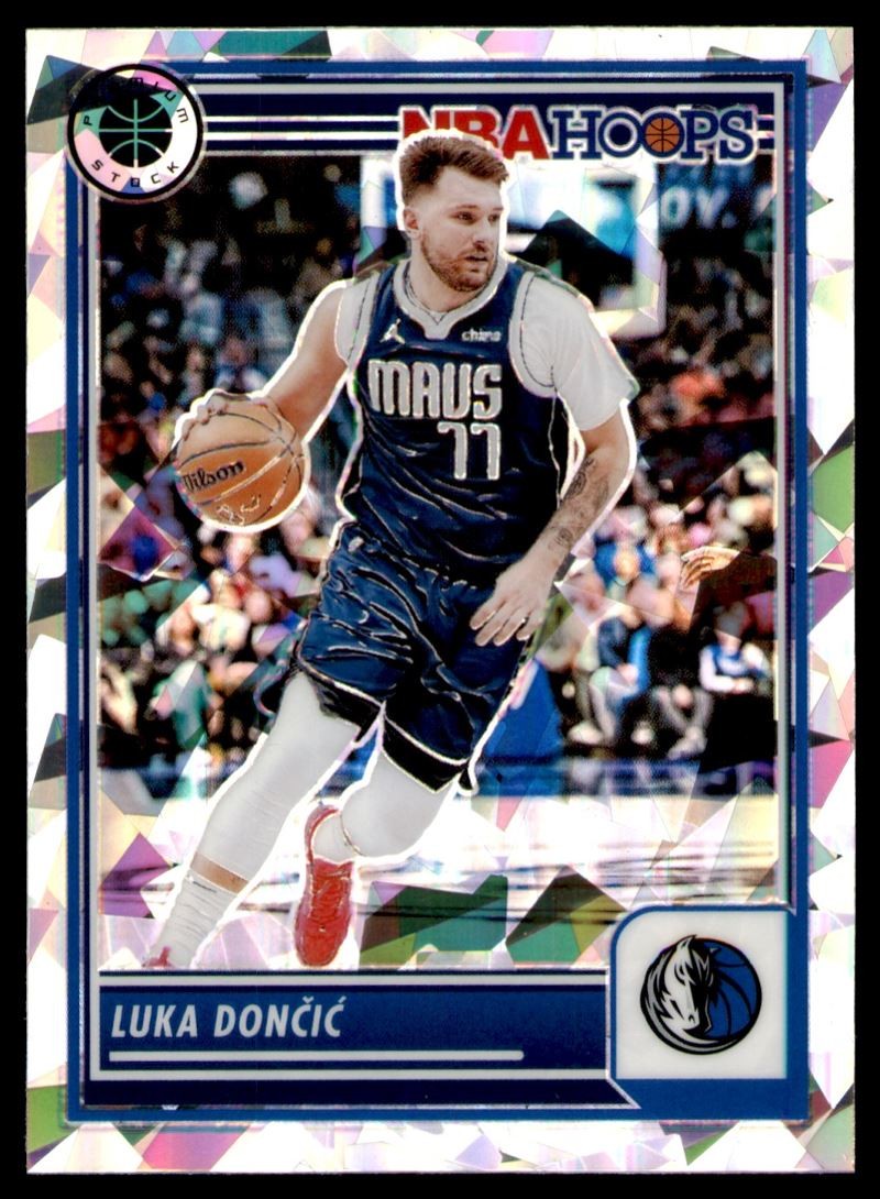 Luka Doncic #9 2023-24 Panini Hoops Premium Stock Ice Prizm Dallas