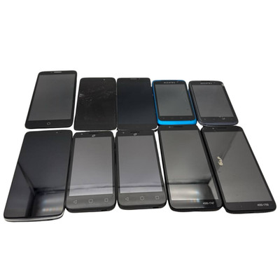 Lot of 10 Smartphones Alcatel Idol 5S Pixi 3 Flint 1X 991 Hero No Power READ