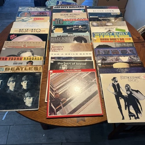 Classic ROCK Vinyl Lot of 35 LPs 60s/70s/80s Beatles Billy Joel Fleetwood Mac
