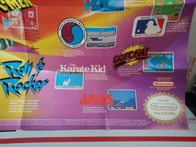 LJN Roll & Rocker Nintendo NES Promo Foldable Poster Insert Jaws Konami - #cb50