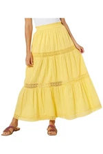 Antthony Women's Southern Belle Crocheted Tier Skirt Samsun Yellow