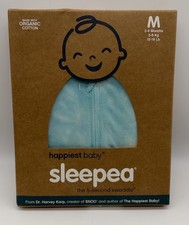 NEW Happiest Baby Sleepea Organic 5-Second Swaddle Size M 2-4 Month Tie Dye