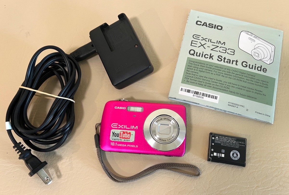 Casio Pink Exilim EX-Z33 10.1 MP Digital Camera & charger - For