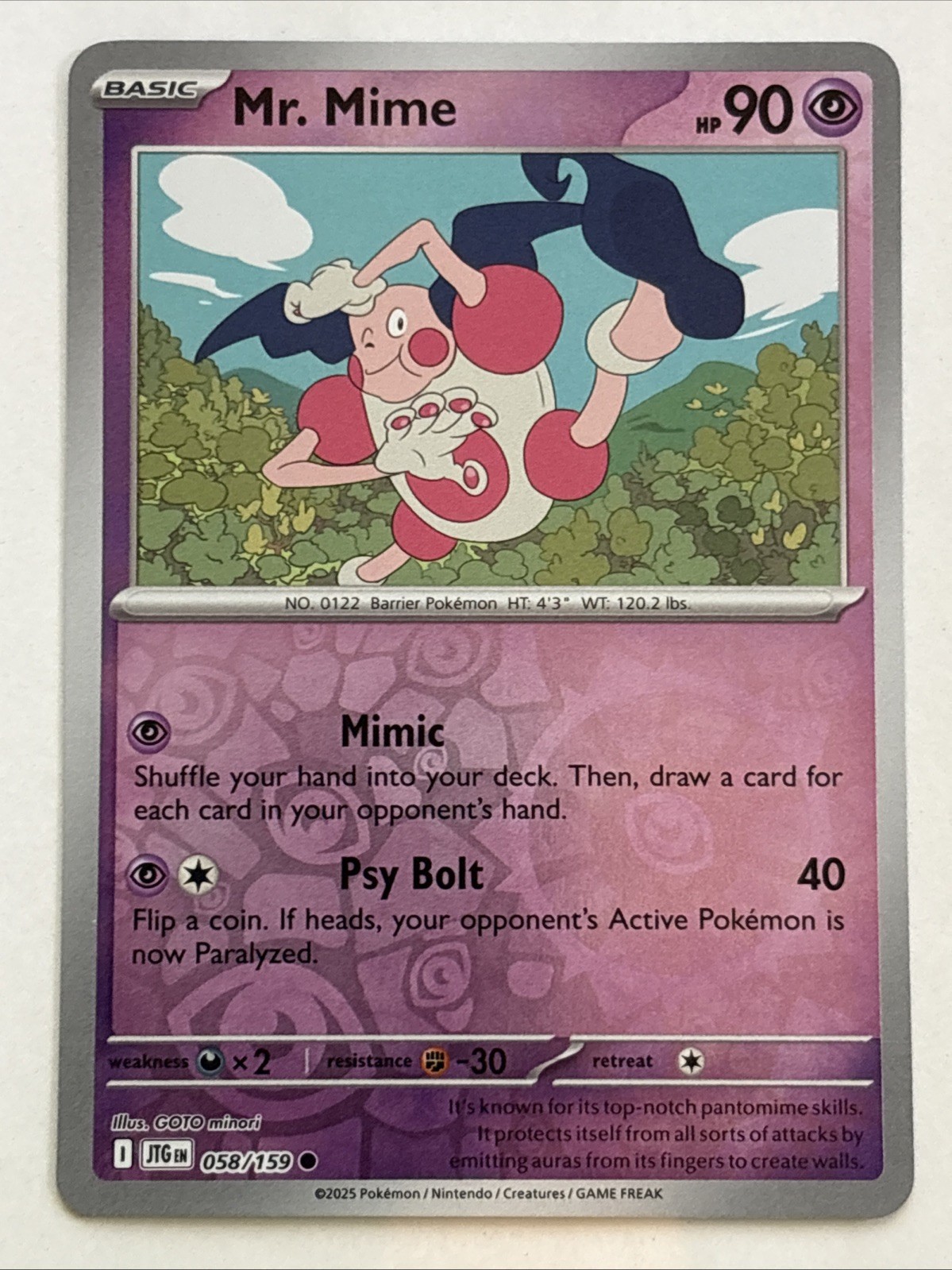 Pokémon TCG Journey Together Mr. Mime Reverse Holofoil 058/159 NM