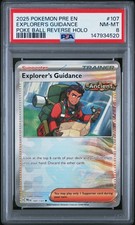 2025 POKEMON PRE EN-PRISMATIC EVOLUTIONS #107 EXPLORER'S GUIDANCE PSA 8