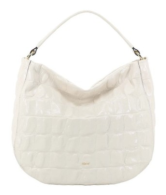 abro Leather Maxi Cocco Hobo Bag Mia Schultertasche Tasche Milk creme Neu