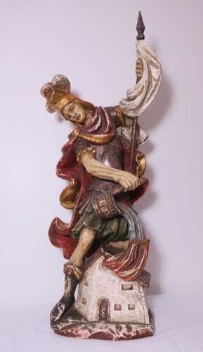 The Saint Florian Wooden Figure / Sculpture Carved & Set  - Picture 1 of 12