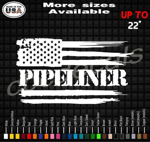 Calcomanía de vinilo Pipeliner bandera americana | Calcomanías de tubería | Calcomanía de tubería - Imagen 10 de 12