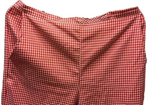 Markenlos Damen Freizeit Blumendetail Kariert Lange Caprihose Größe L Rot - Bild 5 von 11